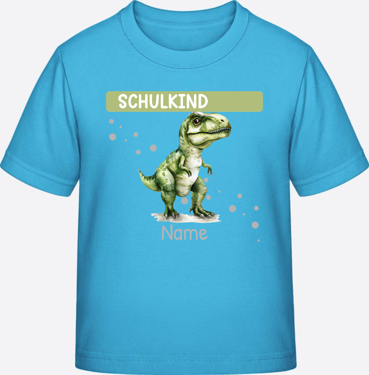 Personalisiertes T-Shirt zur Einschulung – Geschenk zum Schulstart - Aqua Blue
