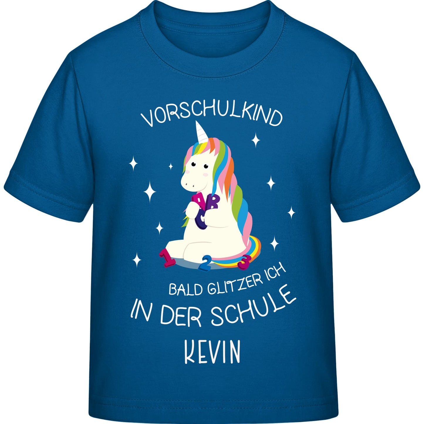 Mädchen T-Shirt Einschulung Einhorn – Vorschulkind Glitzer-Spruch