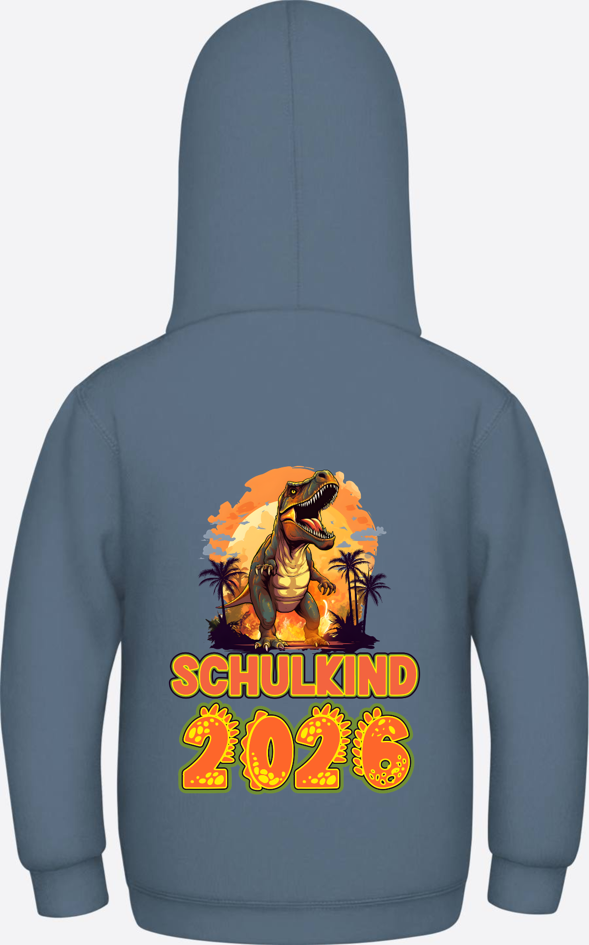 Schulkind 2026 Dino Hoodie – Personalisiert mit Name - Airforce Blue