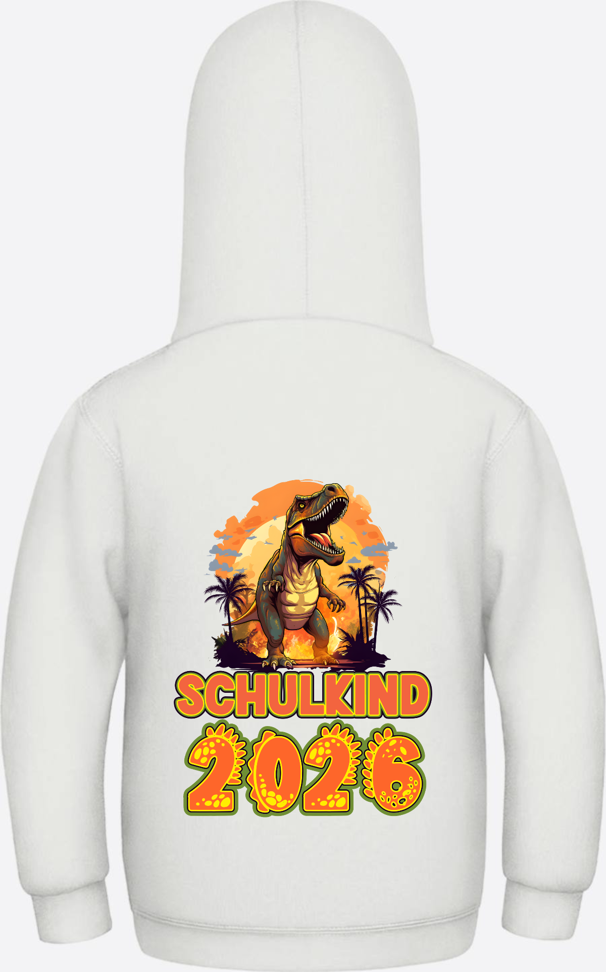 Schulkind 2026 Dino Hoodie – Personalisiert mit Name - Ash