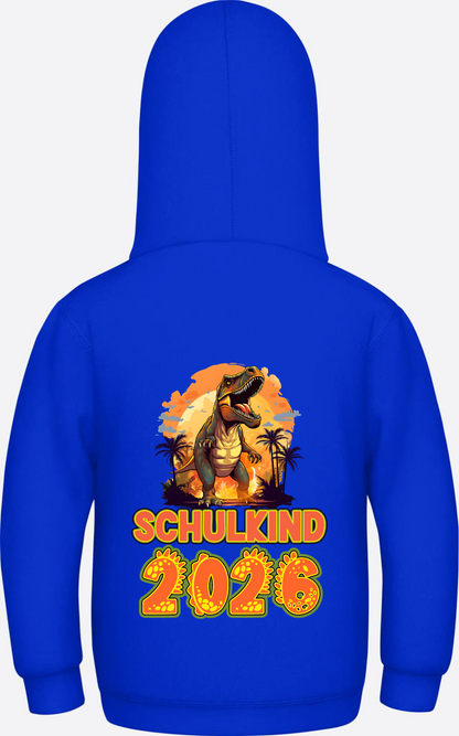 Schulkind 2026 Dino Hoodie – Personalisiert mit Name - Bright Royal