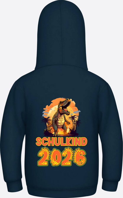 Schulkind 2026 Dino Hoodie – Personalisiert mit Name - New French Navy