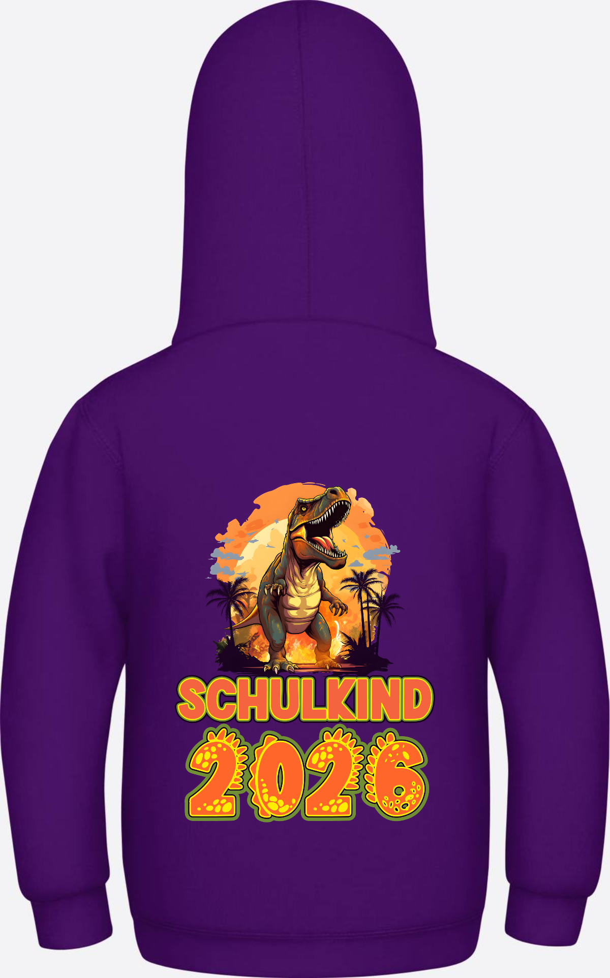 Schulkind 2026 Dino Hoodie – Personalisiert mit Name - Purple