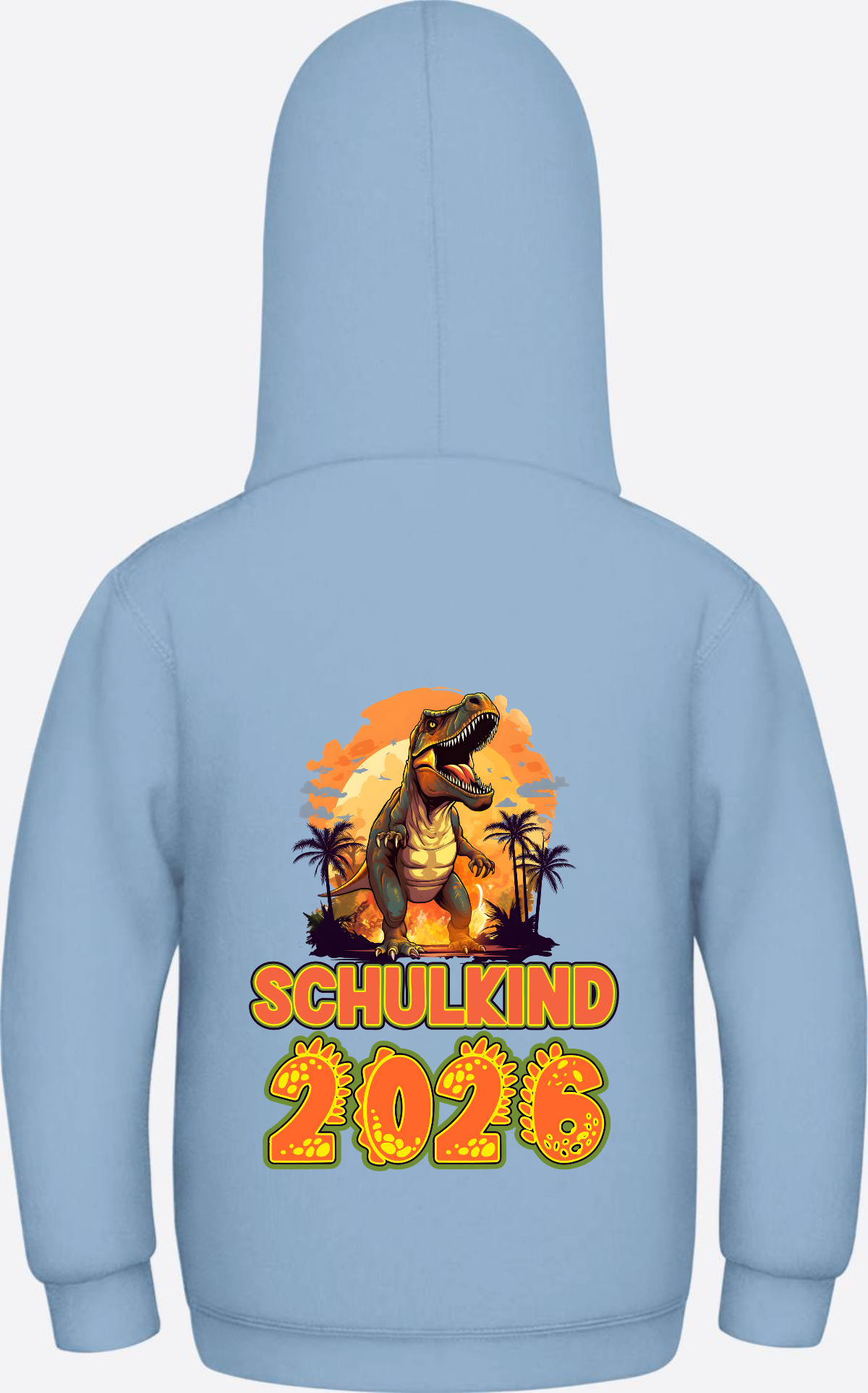 Schulkind 2026 Dino Hoodie – Personalisiert mit Name - Sky Blue