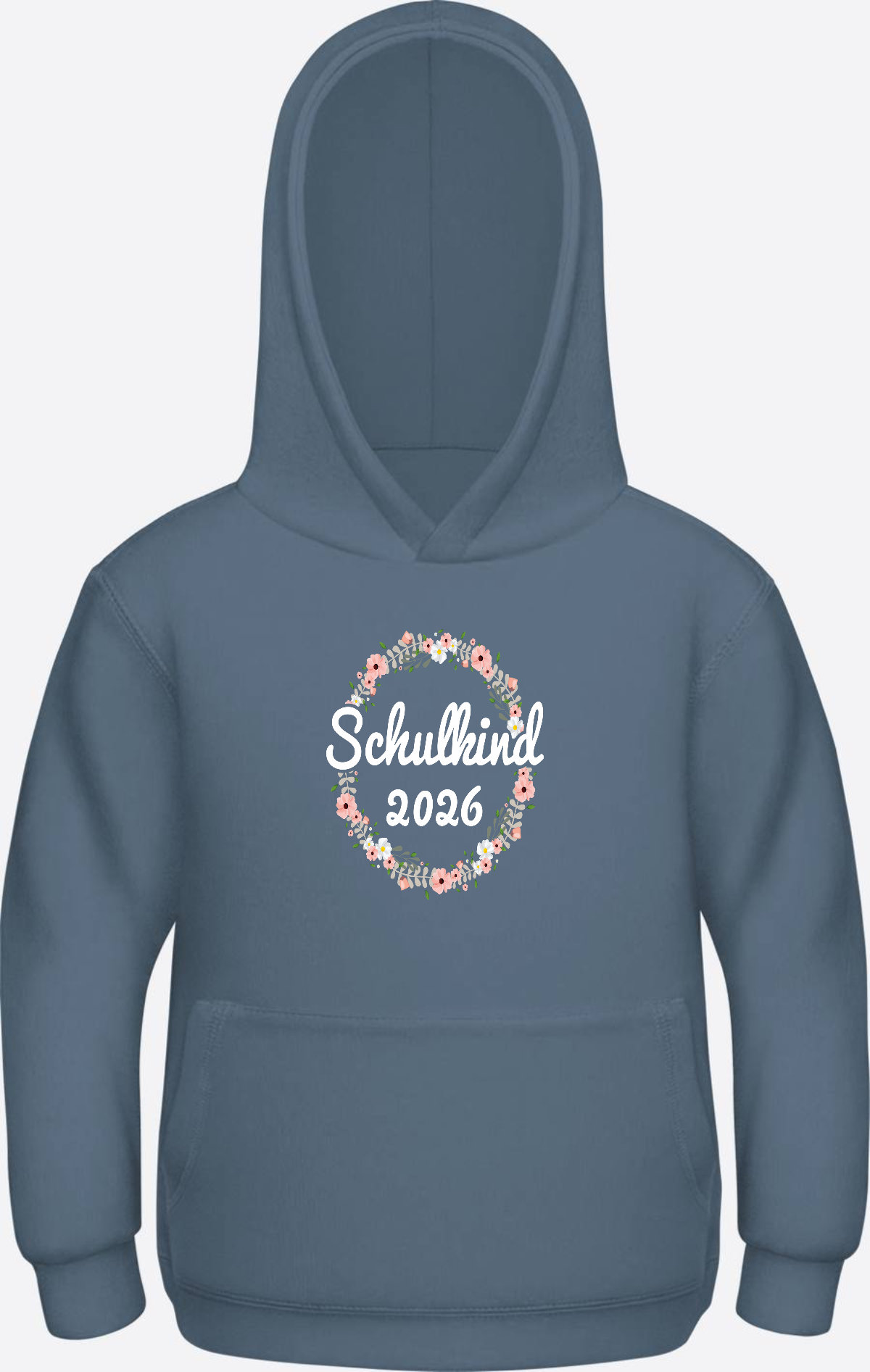 Schulkind 2026 Hoodie – Personalisiert mit Namen zur Einschulung - Airforce Blue Herzseite
