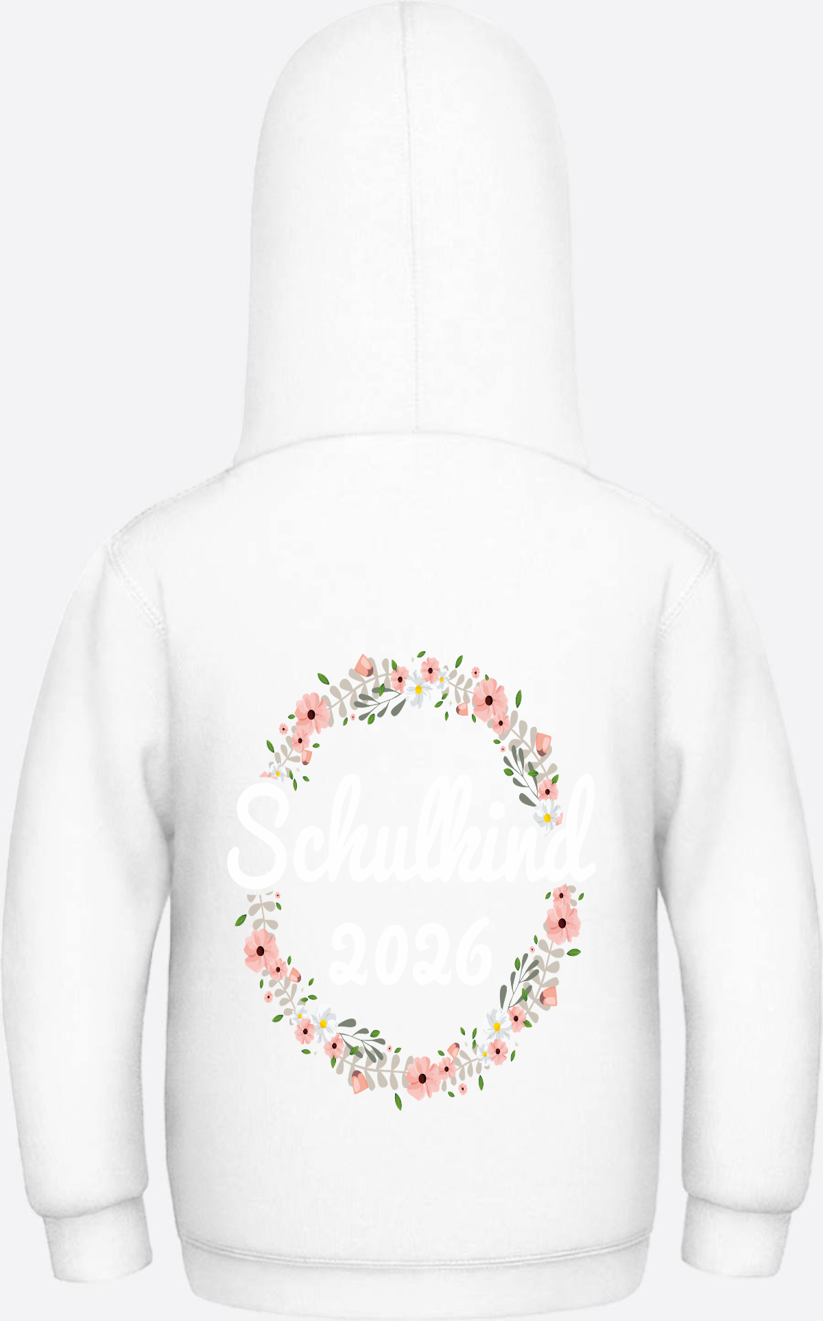 Schulkind 2026 Hoodie – Personalisiert mit Namen zur Einschulung - Arctic White