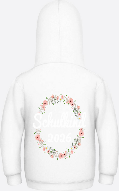 Schulkind 2026 Hoodie – Personalisiert mit Namen zur Einschulung - Arctic White