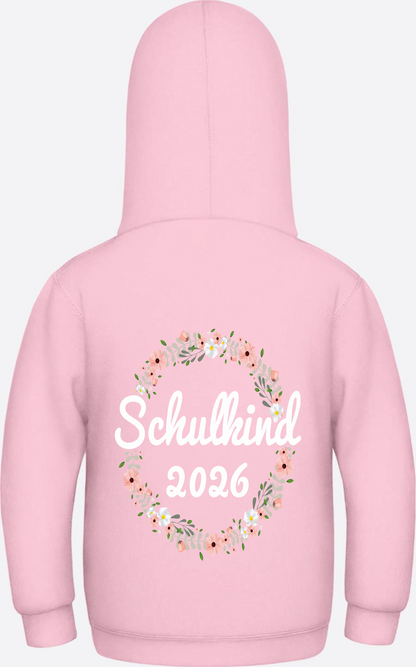 Schulkind 2026 Hoodie – Personalisiert mit Namen zur Einschulung - Baby Pink