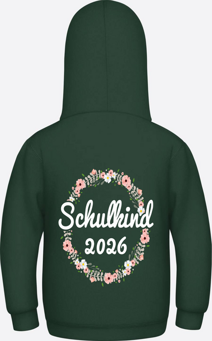 Schulkind 2026 Hoodie – Personalisiert mit Namen zur Einschulung - Bottle Green