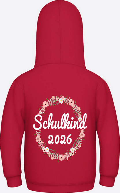 Schulkind 2026 Hoodie – Personalisiert mit Namen zur Einschulung - Fire Red