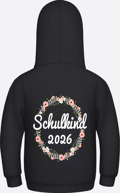 Schulkind 2026 Hoodie – Personalisiert mit Namen zur Einschulung - Jet Black