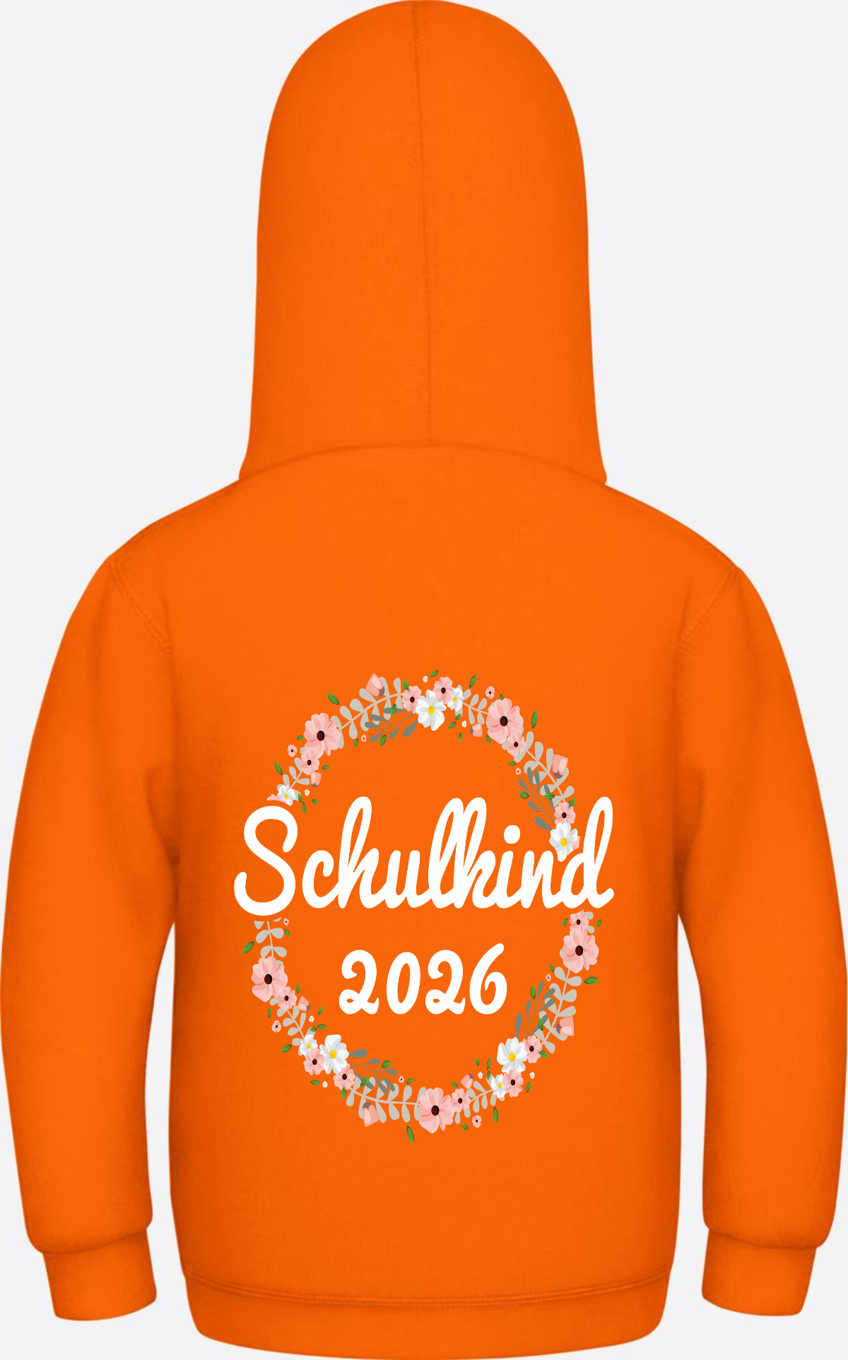 Schulkind 2026 Hoodie – Personalisiert mit Namen zur Einschulung - Orange Crush