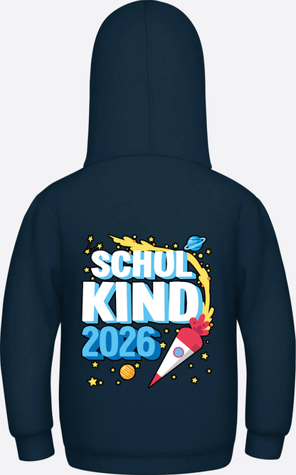 Schulkind 2026 Hoodie Rakete – Personalisiert mit Name - New French Navy