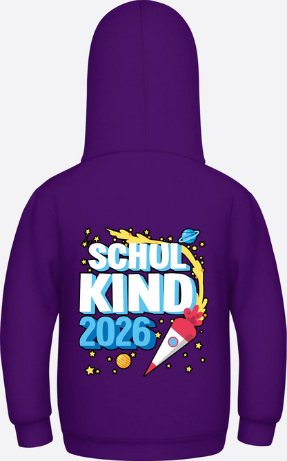 Schulkind 2026 Hoodie Rakete – Personalisiert mit Name - Purple