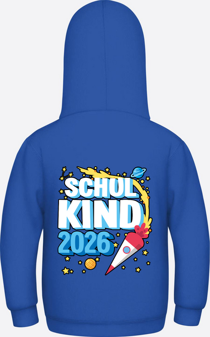 Schulkind 2026 Hoodie Rakete – Personalisiert mit Name - Royal Blue