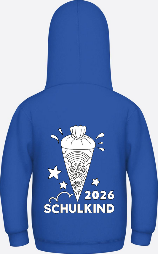 Schulkind 2026 Hoodie – Regenbogen Schultüte zum Ausmalen - Royal Blue