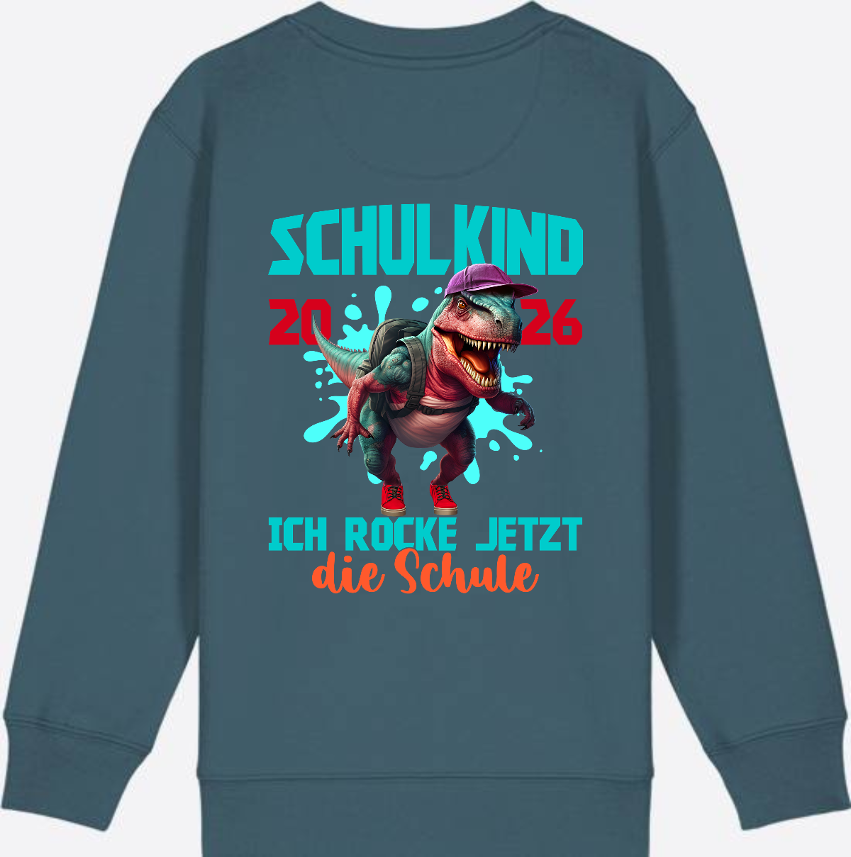 Schulkind 2026 Sweatshirt – Dino T-Rex Ich rocke die Schule - Stargazer