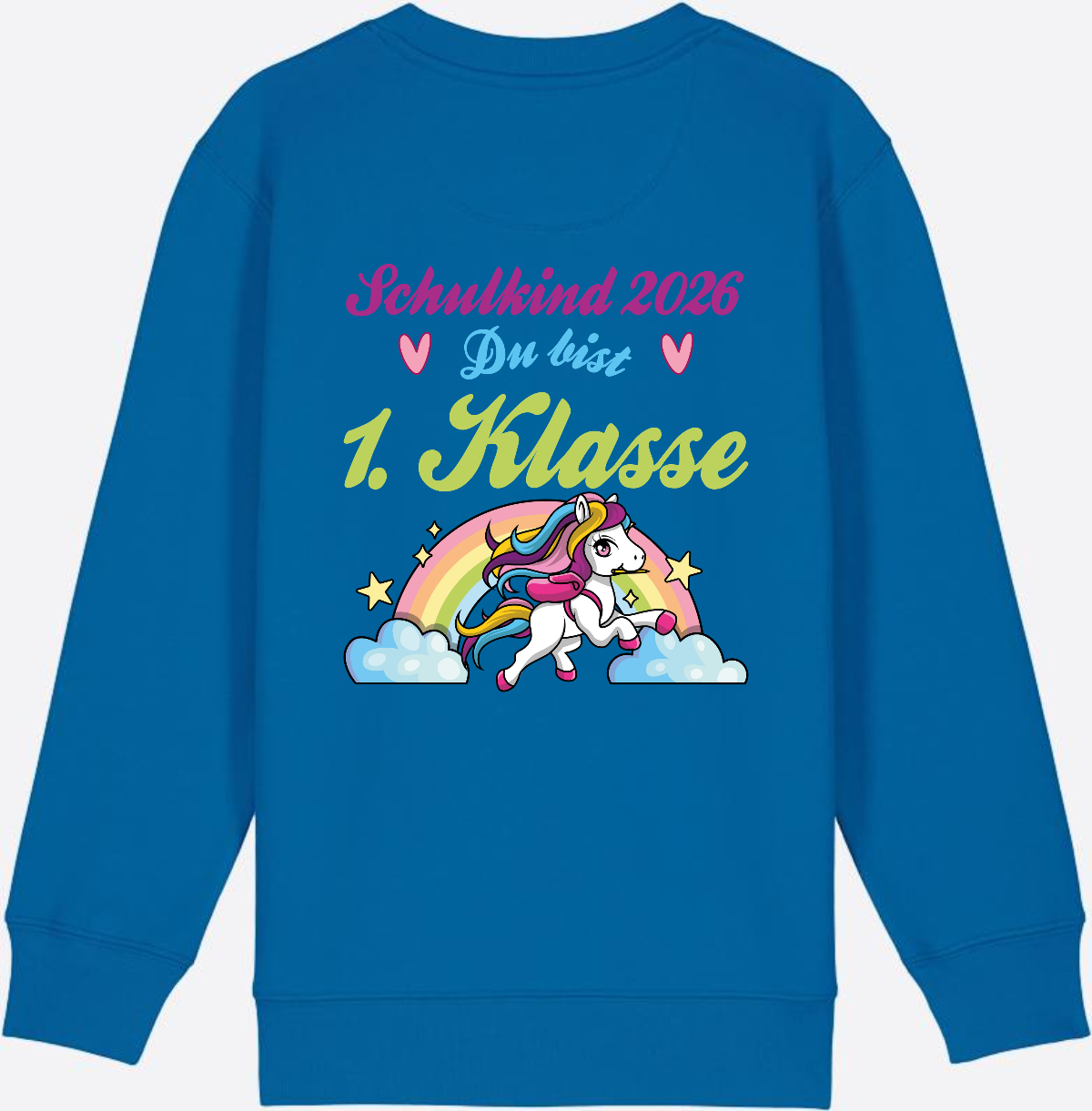 Schulkind 2026 Sweatshirt – Pferd & Regenbogen - Royal Blue