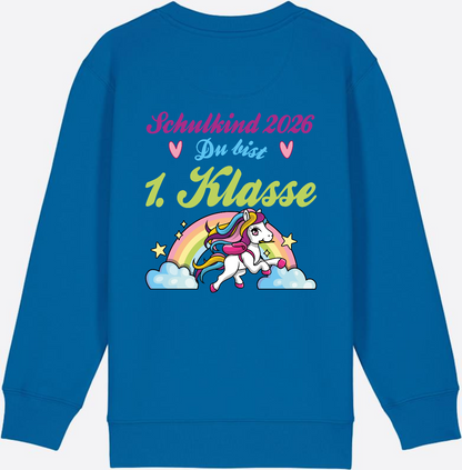 Schulkind 2026 Sweatshirt – Pferd & Regenbogen - Royal Blue