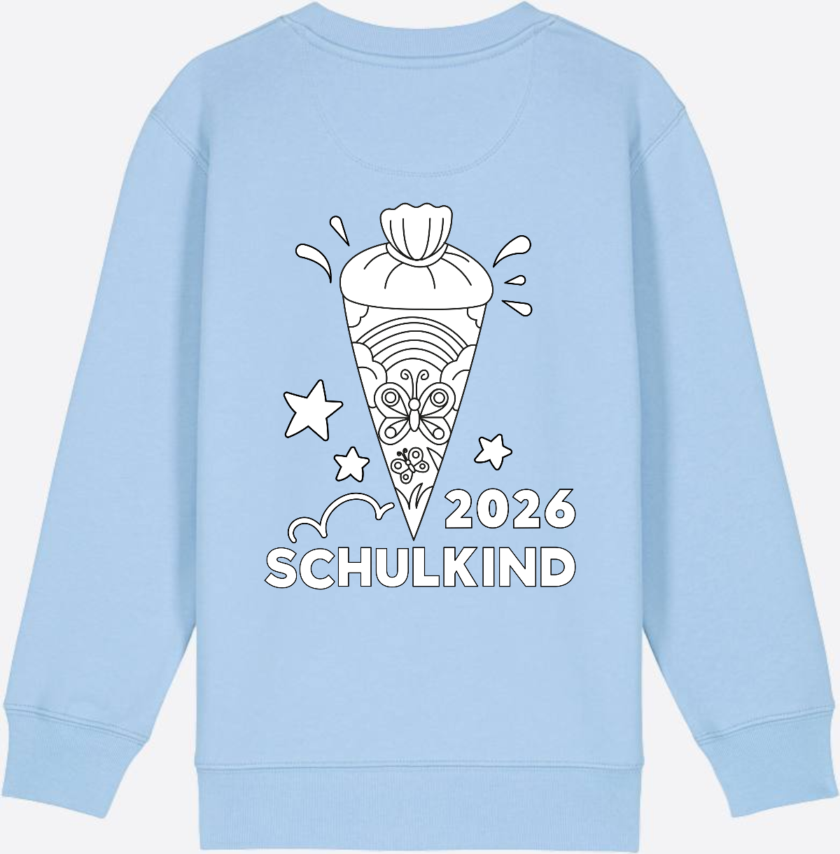 Schulkind 2026 Sweatshirt: Regenbogen Schultüte zum Ausmalen - Blue Soul