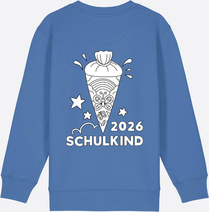 Schulkind 2026 Sweatshirt: Regenbogen Schultüte zum Ausmalen - Bright Blue