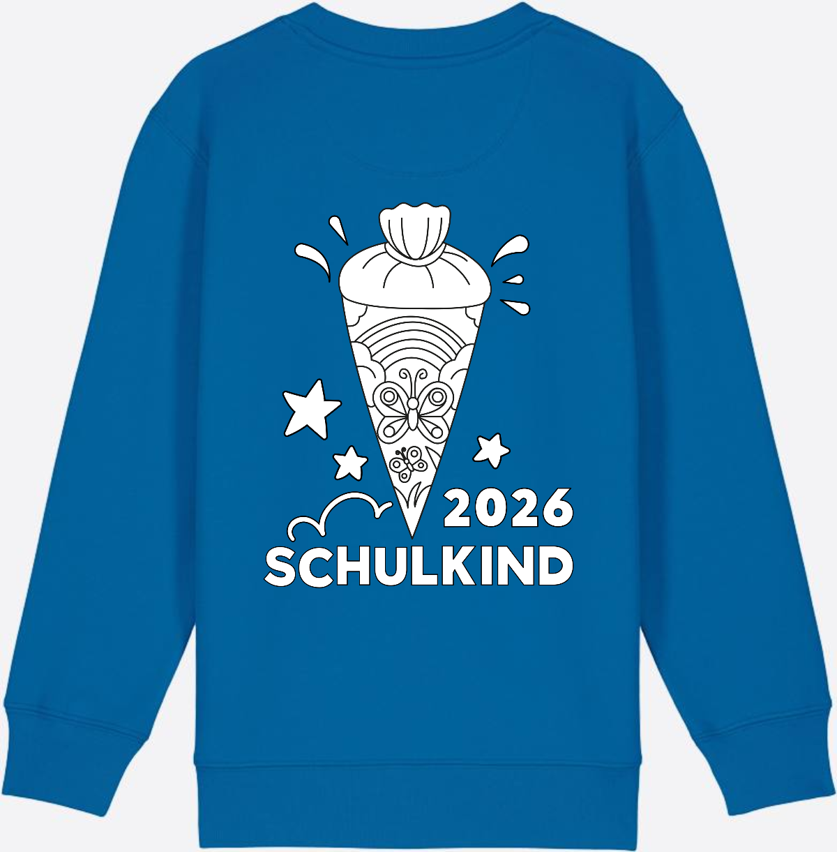 Schulkind 2026 Sweatshirt: Regenbogen Schultüte zum Ausmalen - Royal Blue