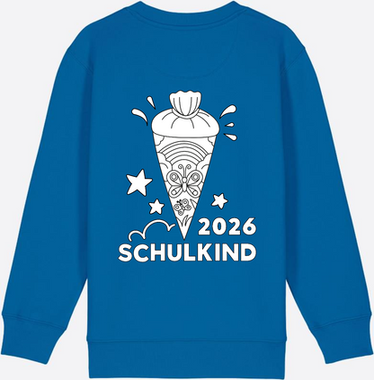 Schulkind 2026 Sweatshirt: Regenbogen Schultüte zum Ausmalen - Royal Blue