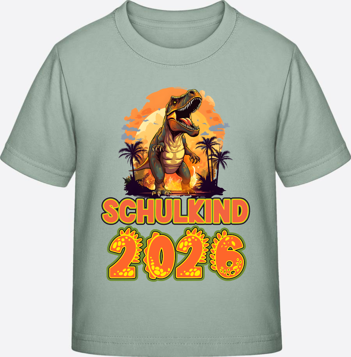 Schulkind 2026 T-Shirt Dino – Personalisiert mit Namen - Aloe