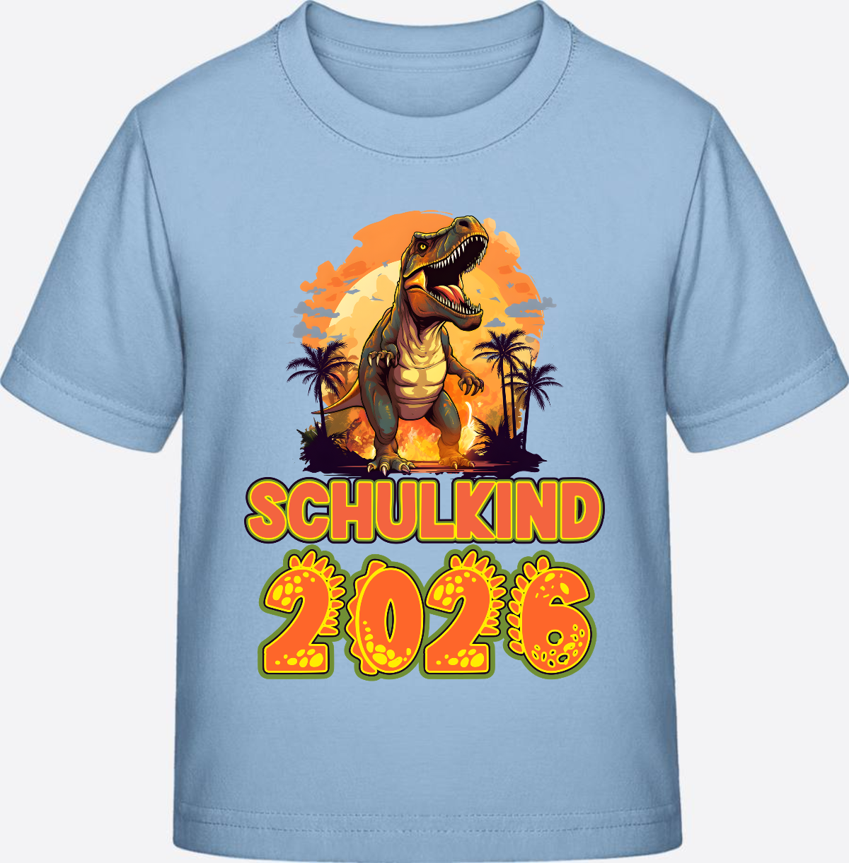 Schulkind 2026 T-Shirt Dino – Personalisiert mit Namen - Blue Soul