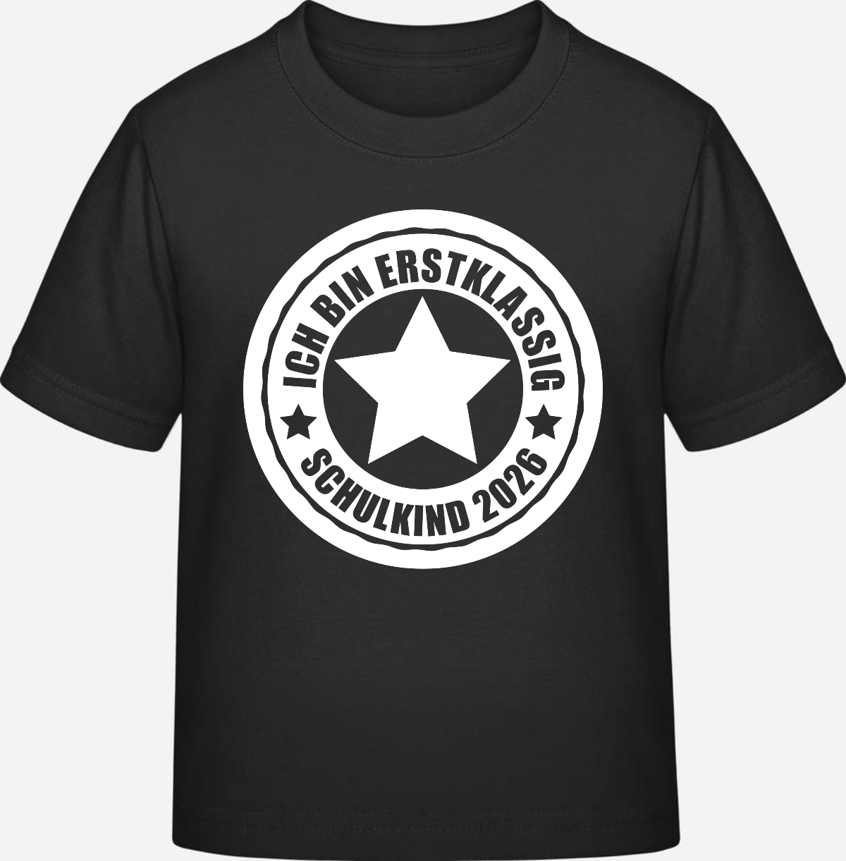 Schulkind 2026 T-Shirt: Ich bin erstklassig mit Name - Black