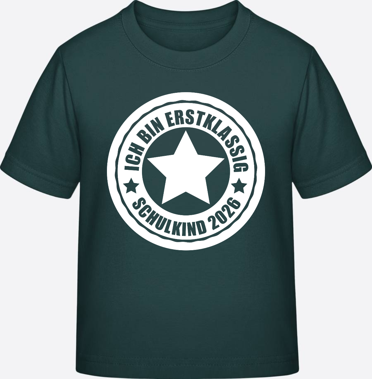 Schulkind 2026 T-Shirt: Ich bin erstklassig mit Name - Glazed Green