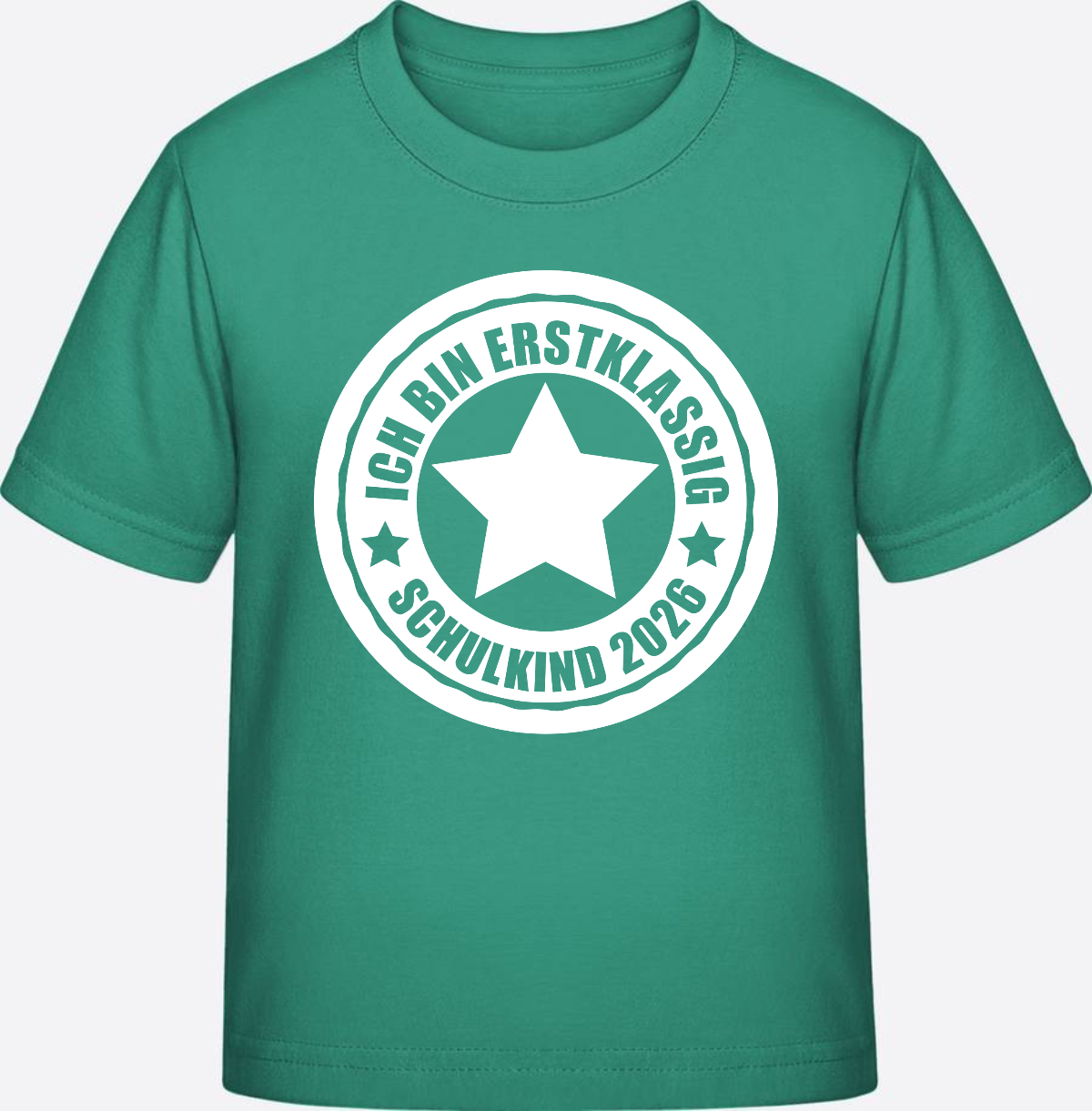 Schulkind 2026 T-Shirt: Ich bin erstklassig mit Name - Go Green
