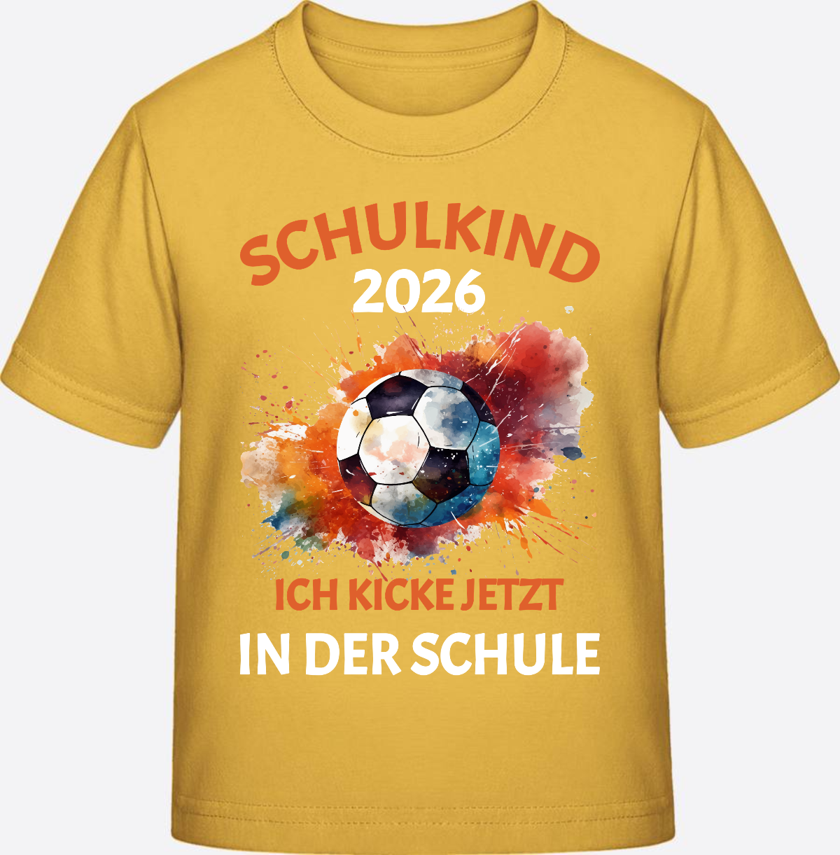 Schulkind 2026 T-Shirt: Ich kicke jetzt in der Schule - Gold