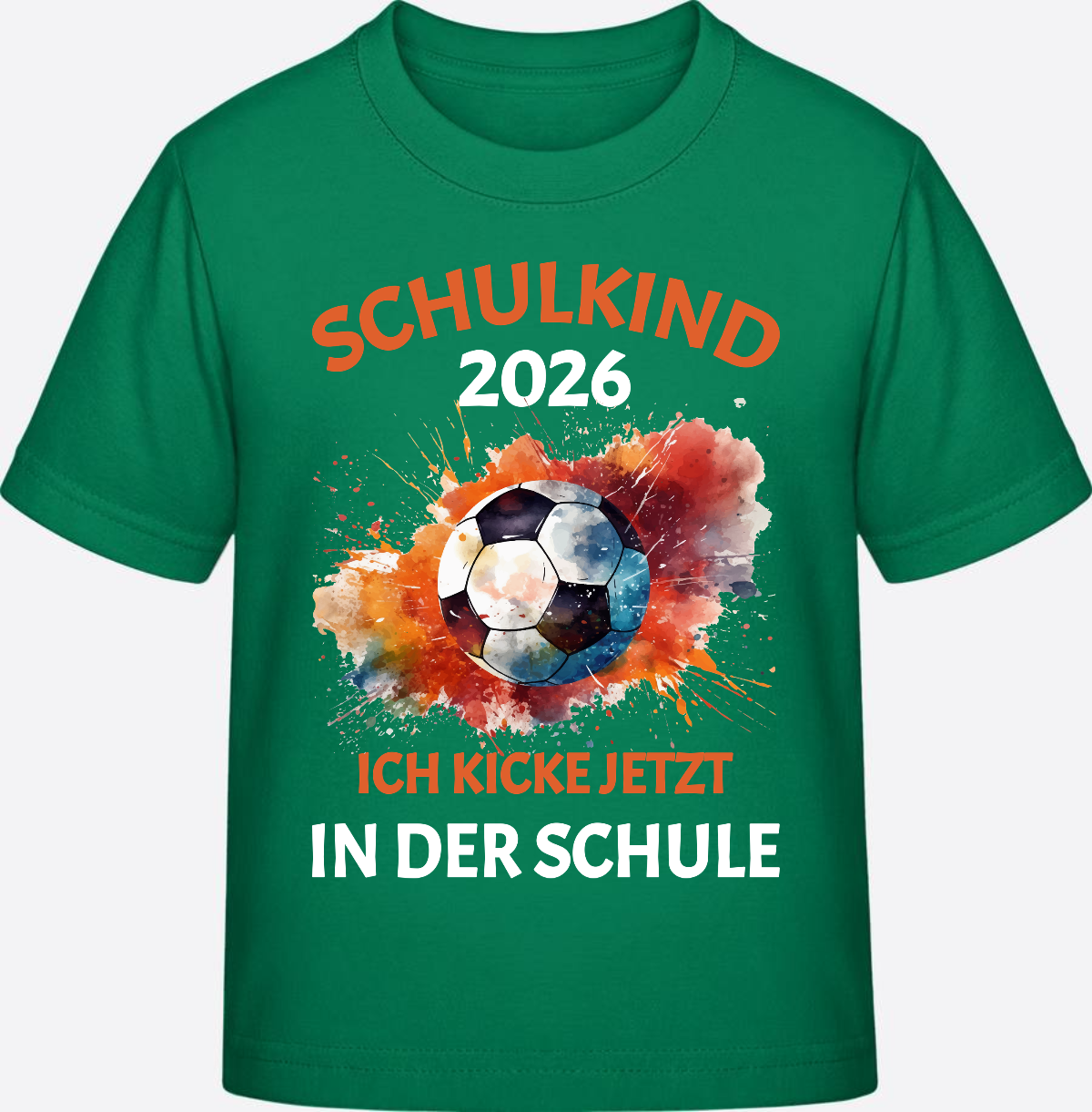 Schulkind 2026 T-Shirt: Ich kicke jetzt in der Schule - Kelly Green