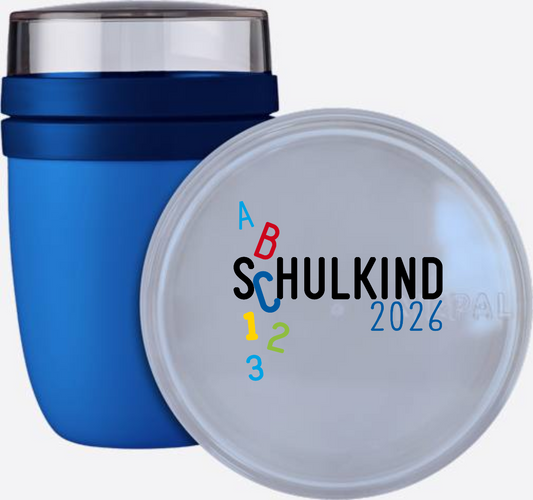 Schulkind 2026 Tasse ABC Blau – mit Wunschnamen - Vivid Blue