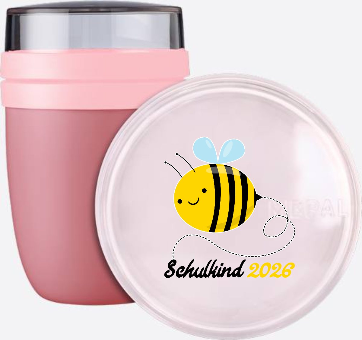 Schulkind 2026 Tasse mit Biene – Geschenk zur Einschulung - Vivid Mauve