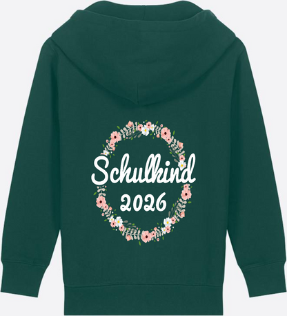Schulkind 2026 Zip-Hoodie – Personalisiert zur Einschulung - Glazed Green