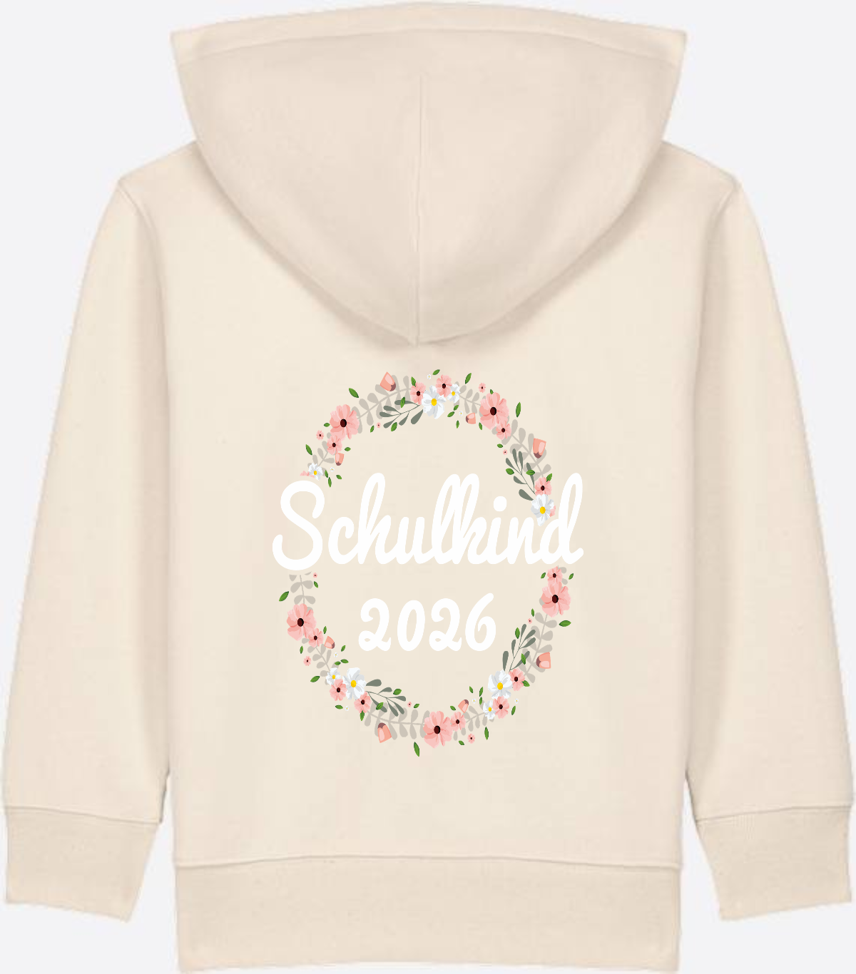 Schulkind 2026 Zip-Hoodie – Personalisiert zur Einschulung - Natural Raw