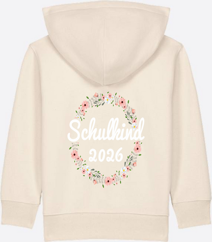 Schulkind 2026 Zip-Hoodie – Personalisiert zur Einschulung - Natural Raw