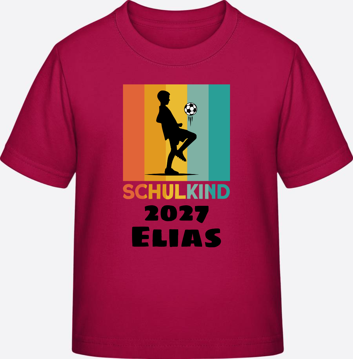 Schulkind Fußball T-Shirt – Personalisiert mit Namen - Sorbet