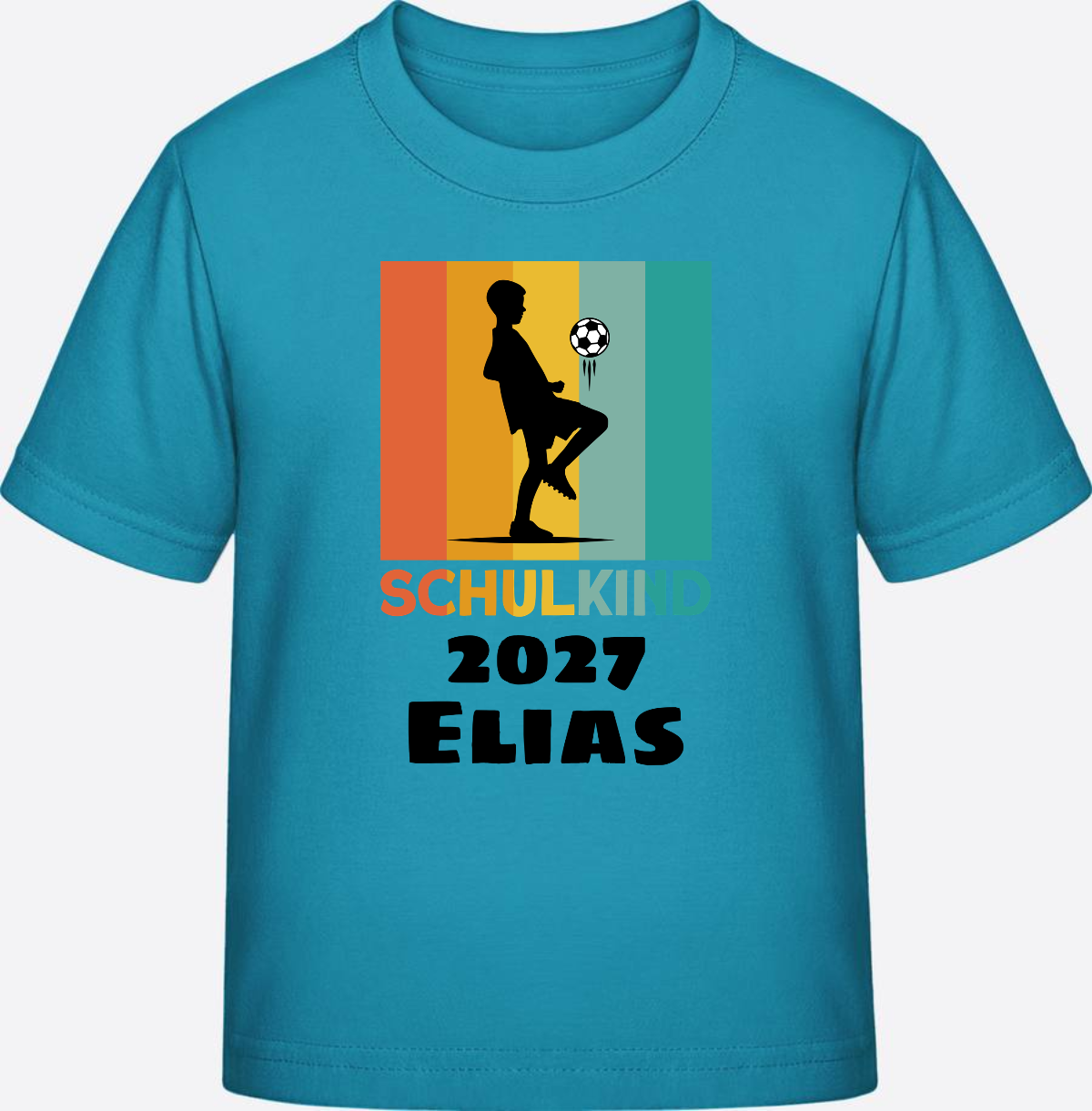 Schulkind Fußball T-Shirt – Personalisiert mit Namen - Swimming Pool