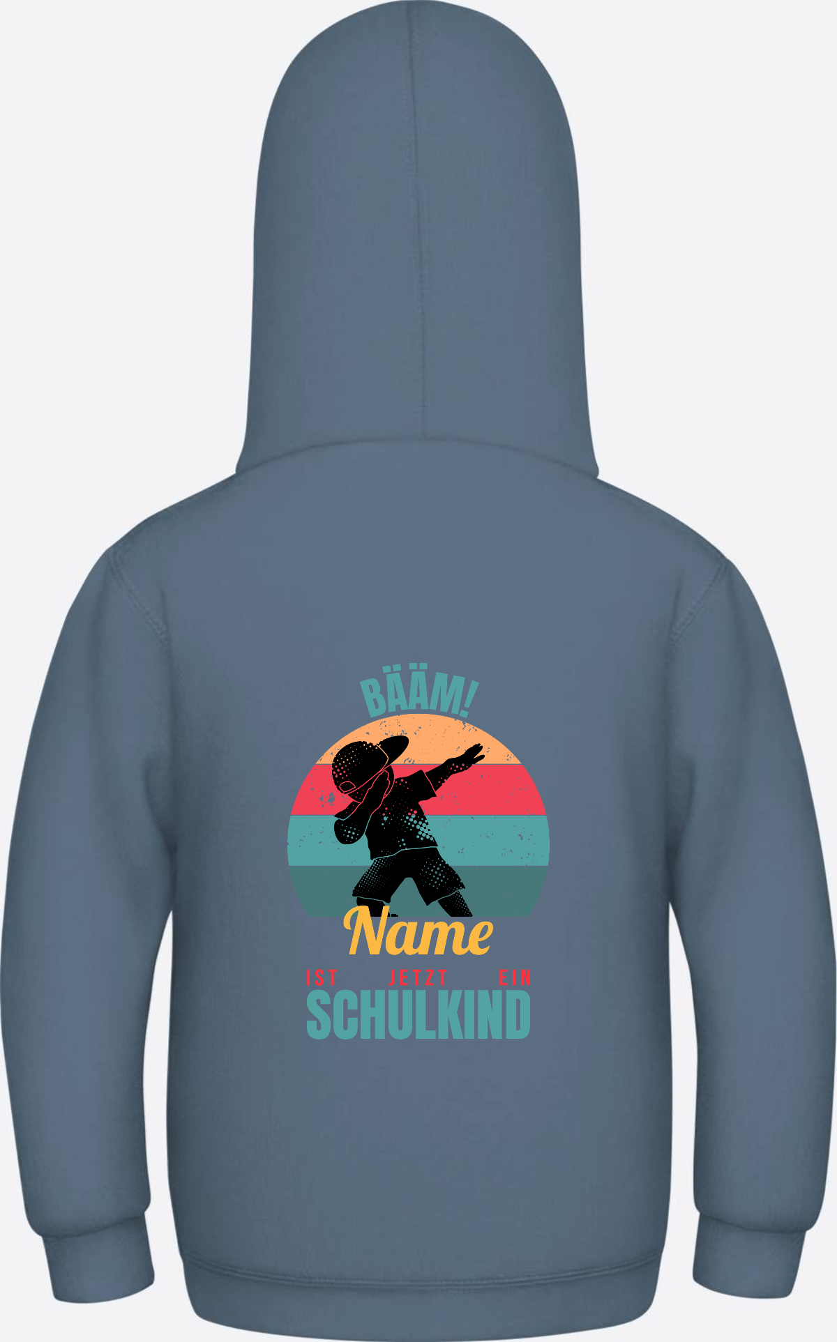 Schulkind Hoodie BÄÄM mit Name – Einschulung Junge - Airforce Blue