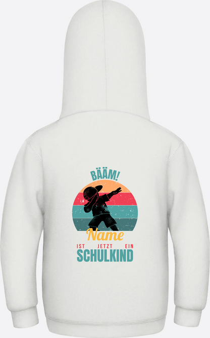 Schulkind Hoodie BÄÄM mit Name – Einschulung Junge - Ash