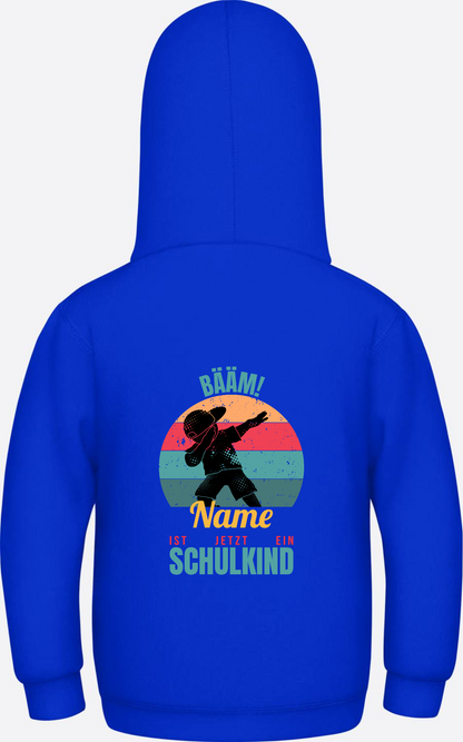 Schulkind Hoodie BÄÄM mit Name – Einschulung Junge - Bright Royal
