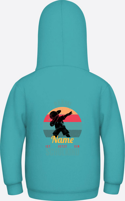 Schulkind Hoodie BÄÄM mit Name – Einschulung Junge - Hawaiian Blue