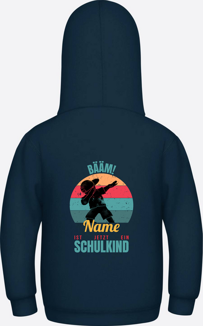 Schulkind Hoodie BÄÄM mit Name – Einschulung Junge - New French Navy