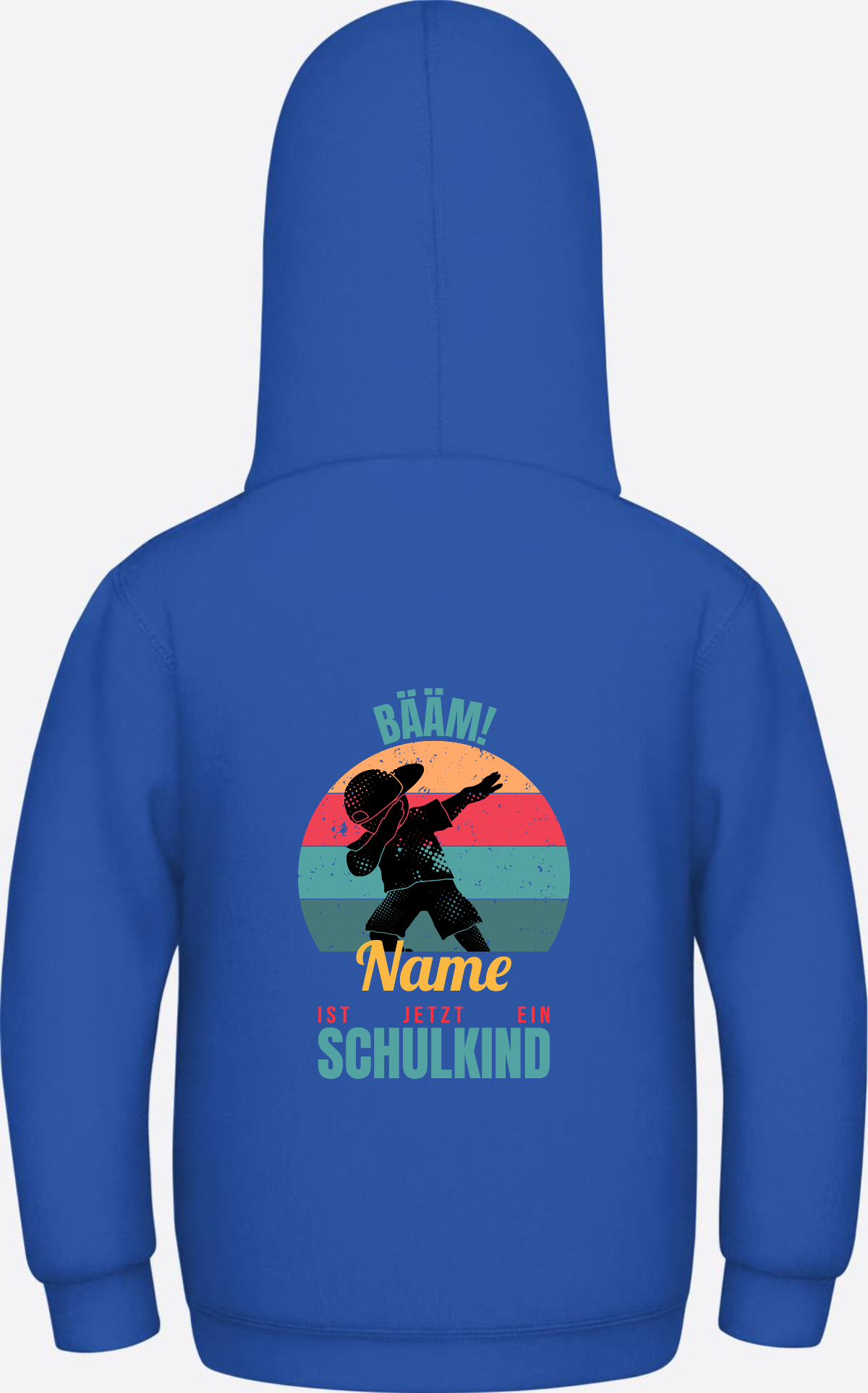 Schulkind Hoodie BÄÄM mit Name – Einschulung Junge - Royal Blue