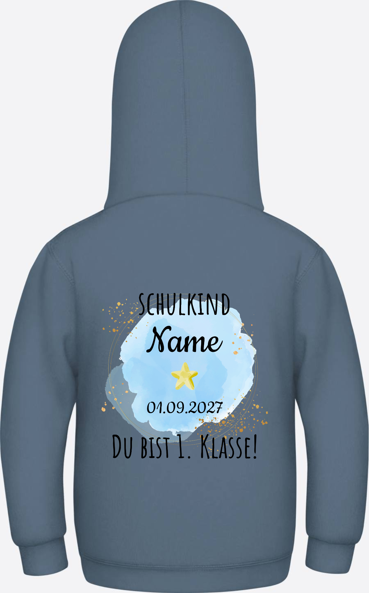 Schulkind Hoodie „Du bist erste Klasse“ personalisiert - Airforce Blue