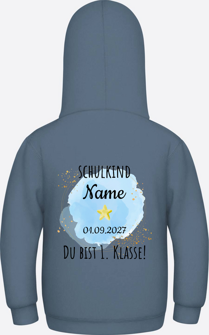 Schulkind Hoodie „Du bist erste Klasse“ personalisiert - Airforce Blue
