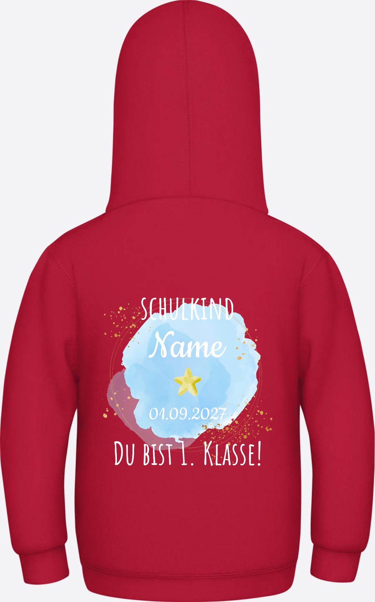 Schulkind Hoodie „Du bist erste Klasse“ personalisiert - Fire Red